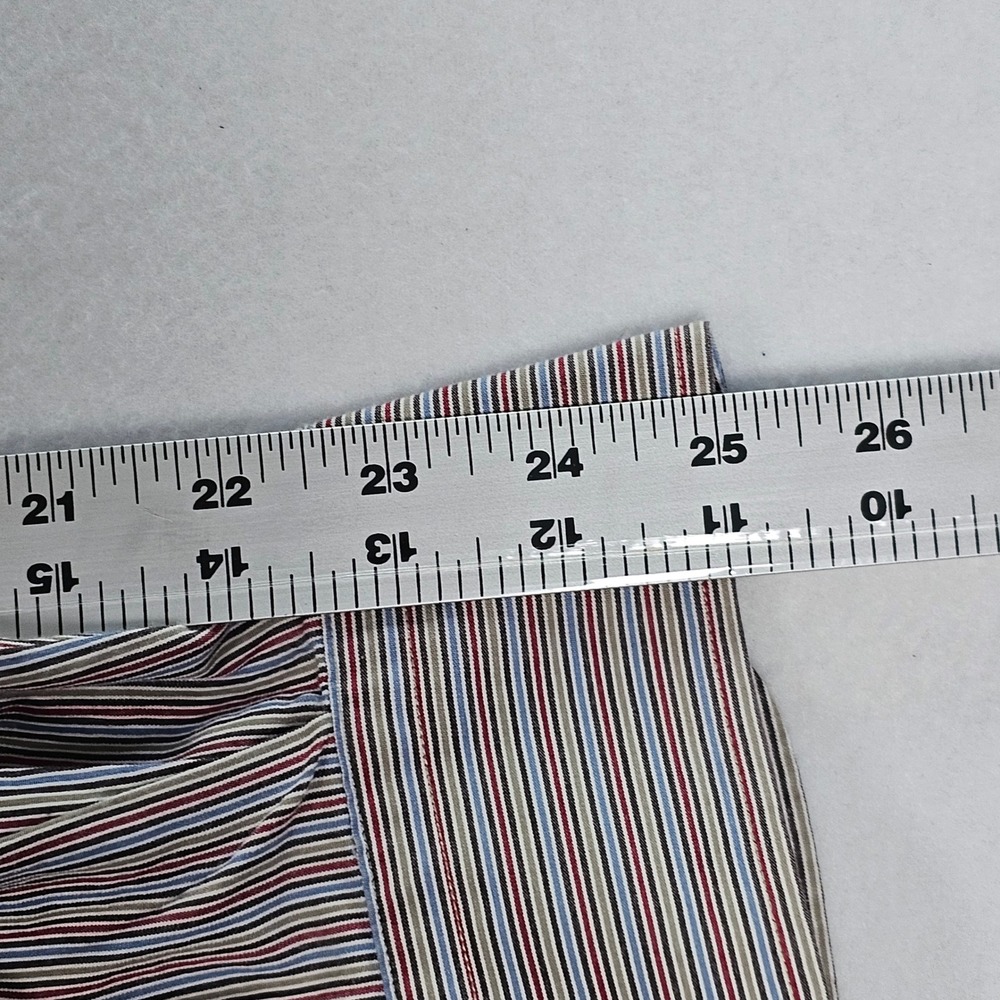 Austin Reed London Mens Large Multi Color Striped 100s 2-Ply Cotton Button Down - Picture 9 of 12
